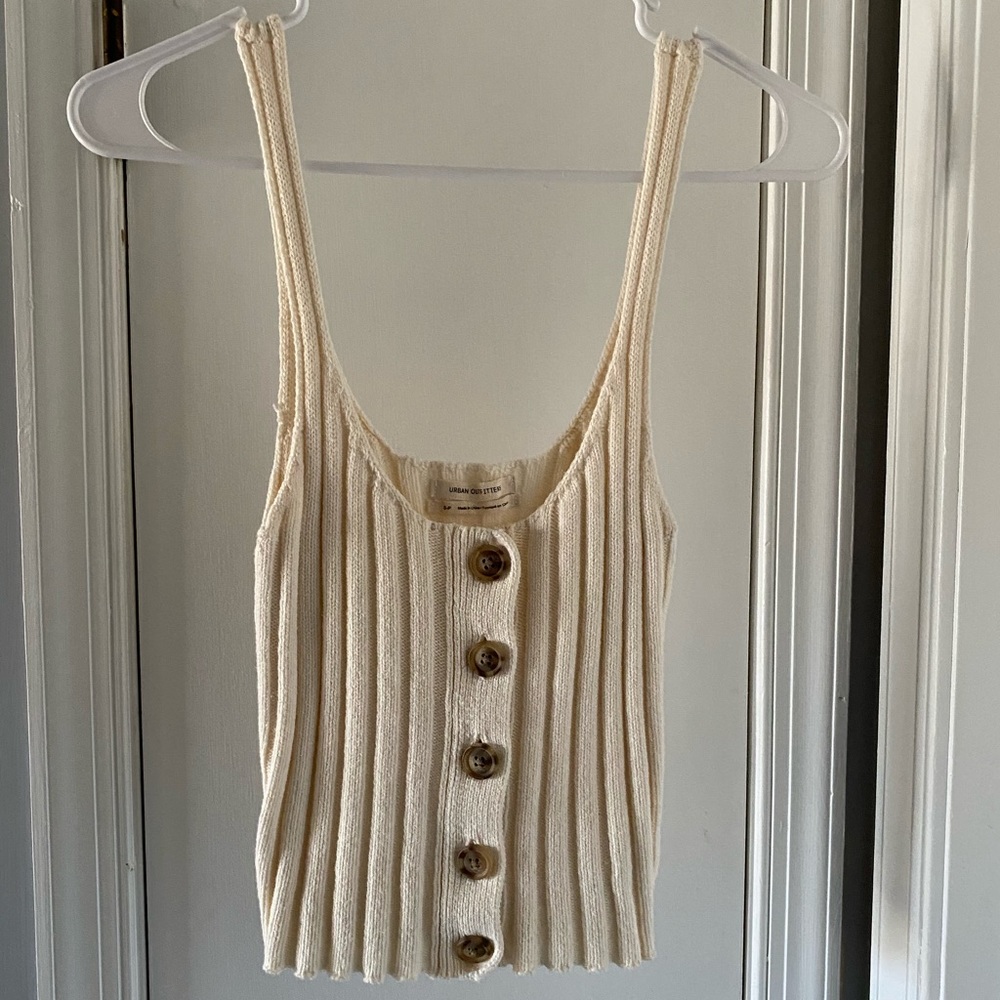 URBAN OUTFITTER Cream Sweater Tank - S